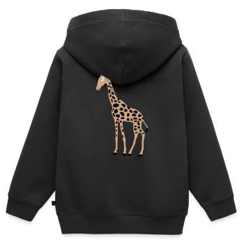 Giraffe - Kinder Premium Organic Zip Hoodie - Schwarz - Hinten - AI Model Kid Male (0cm)
