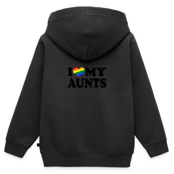 I love my aunts - Kinder Premium Organic Zip Hoodie - Schwarz - Hinten - AI Model Kid Male (0cm)