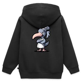 Bec-en-sabot Koch - Sweat Premium à capuche zippé enfant bio - noir - Dos - AI Model Kid Male (0cm)