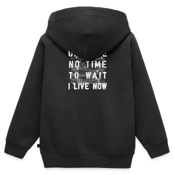 Pas le temps d’attendre en direct maintenant - Sweat Premium à capuche zippé enfant bio - noir - Dos - AI Model Kid Male (0cm)