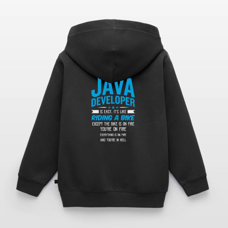 Java Developer Kids Premium Organic Zip-up Hoodie