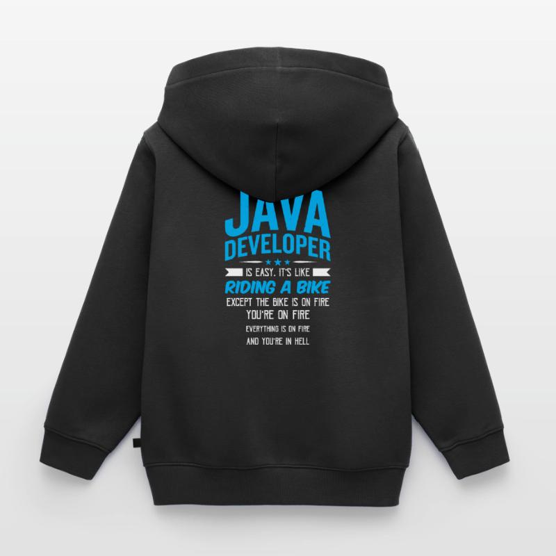 Java Developer Kids Premium Organic Zip-up Hoodie