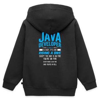 Java Developer - Kids Premium Organic Zip-up Hoodie - black - Back - AI Model Kid Male (0cm)