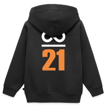 Bitcoin Sayings Store of Value Infinite 21 - Kids Premium Organic Zip-up Hoodie - black - Back - AI Model Kid Male (0cm)