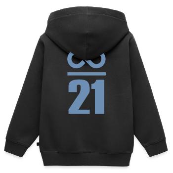 Unendlich durch 21 Millionen Bitcoin - Kinder Premium Organic Zip Hoodie - Schwarz - Hinten - AI Model Kid Male (0cm)