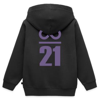 Unendlich durch 21 Millionen Bitcoin - Kinder Premium Organic Zip Hoodie - Schwarz - Hinten - AI Model Kid Male (0cm)