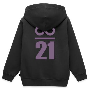 Unendlich durch 21 Millionen Bitcoin - Kinder Premium Organic Zip Hoodie - Schwarz - Hinten - AI Model Kid Male (0cm)