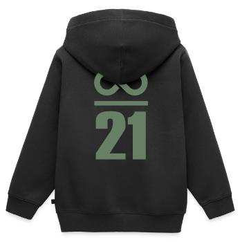 Unendlich durch 21 Millionen Bitcoin - Kinder Premium Organic Zip Hoodie - Schwarz - Hinten - AI Model Kid Male (0cm)