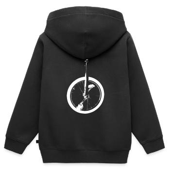 Einrad - Kinder Premium Organic Zip Hoodie - Schwarz - Hinten - AI Model Kid Male (0cm)