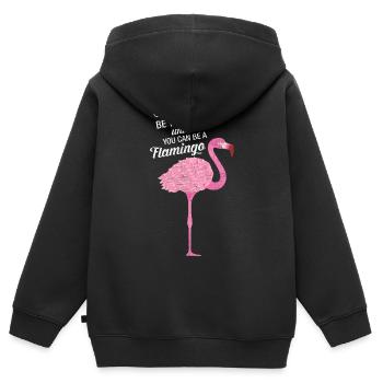 Always Be Yourself Unless You Can Be A Flamingo - Kids Premium Organic Zip-up Hoodie - black - Back - AI Model Kid Male (0cm)