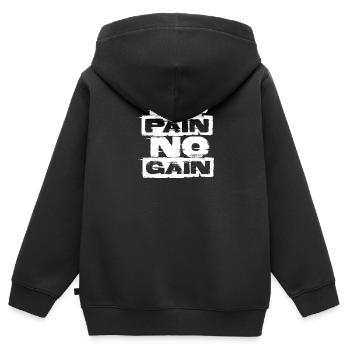 Ohne Fleiß kein Preis - Kinder Premium Organic Zip Hoodie - Schwarz - Hinten - AI Model Kid Male (0cm)