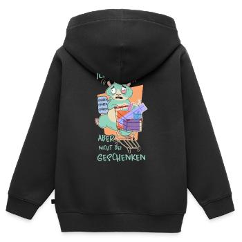 Cadeaux de hamster - Sweat Premium à capuche zippé enfant bio - noir - Dos - AI Model Kid Male (0cm)