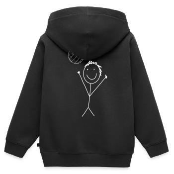 Volleyball Strichmännchen - Kinder Premium Organic Zip Hoodie - Schwarz - Hinten - AI Model Kid Male (0cm)