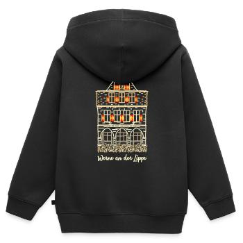Rathaus, Werne an der Lippe, Münsterland - Kinder Premium Organic Zip Hoodie - Schwarz - Hinten - AI Model Kid Male (0cm)
