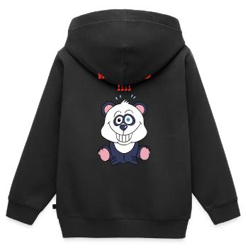 Panda am Wochenende - Kinder Premium Organic Zip Hoodie - Schwarz - Hinten - AI Model Kid Male (0cm)