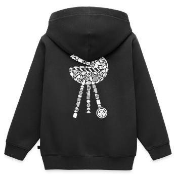 Grill BBQ Barbecue Grill Master Father Grilling - Sweat Premium à capuche zippé enfant bio - noir - Dos - AI Model Kid Male (0cm)
