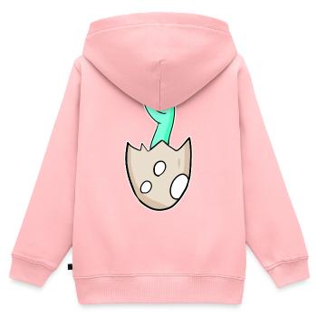 Dinosaurier Ei Dino Baby Motiv - Kinder Premium Organic Zip Hoodie - Rosa - Hinten - AI Model Kid Female (0cm)
