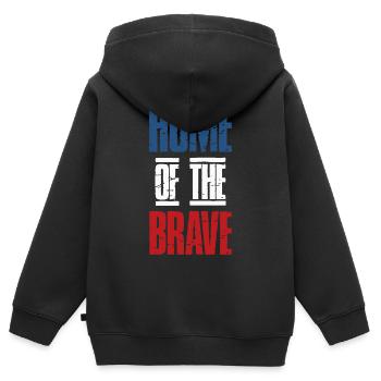 La patrie des braves - Sweat Premium à capuche zippé enfant bio - noir - Dos - AI Model Kid Male (0cm)