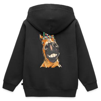 Wild West Western Horse Horses Horse Gaul Ross - Kids Premium Organic Zip-up Hoodie - black - Back - AI Model Kid Male (0cm)