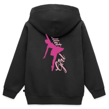 danseuse de ballet - Sweat Premium à capuche zippé enfant bio - noir - Dos - AI Model Kid Male (0cm)