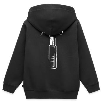 Marteau à effet scratch - Tools Artisans - Sweat Premium à capuche zippé enfant bio - noir - Dos - AI Model Kid Male (0cm)