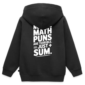 Nicht alle Mathe-Wortspiele sind schrecklich, nur eine Summe - Kinder Premium Organic Zip Hoodie - Schwarz - Hinten - AI Model Kid Male (0cm)