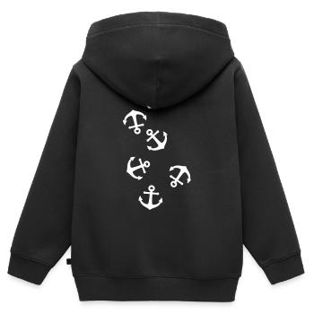Anker Symbolik - Kinder Premium Organic Zip Hoodie - Schwarz - Hinten - AI Model Kid Male (0cm)