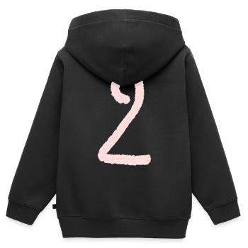 Chiffre 2 - Sweat Premium à capuche zippé enfant bio - noir - Dos - AI Model Kid Male (0cm)