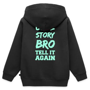 Histoire cool mec – Raconte-la encore - Sweat Premium à capuche zippé enfant bio - noir - Dos - AI Model Kid Male (0cm)