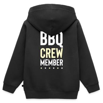 Équipe de barbecue - Sweat Premium à capuche zippé enfant bio - noir - Dos - AI Model Kid Male (0cm)
