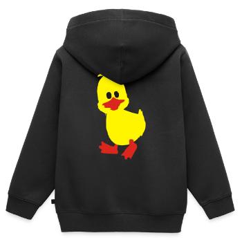 ente, entchen - Kinder Premium Organic Zip Hoodie - Schwarz - Hinten - AI Model Kid Male (0cm)