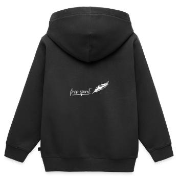 Esprit libre - Sweat Premium à capuche zippé enfant bio - noir - Dos - AI Model Kid Male (0cm)