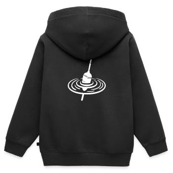 Pêche Poznan Pêche Pose Pêche Pose Canne à pêche - Sweat Premium à capuche zippé enfant bio - noir - Dos - AI Model Kid Male (0cm)