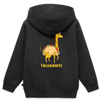 Cuisine mexicaine Fiesta Taco Tacogiraffe - Sweat Premium à capuche zippé enfant bio - noir - Dos - AI Model Kid Male (0cm)