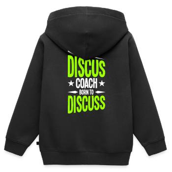 Diskuswurf Diskuswerfer Leichtathletik Diskus - Kinder Premium Organic Zip Hoodie - Schwarz - Hinten - AI Model Kid Male (0cm)