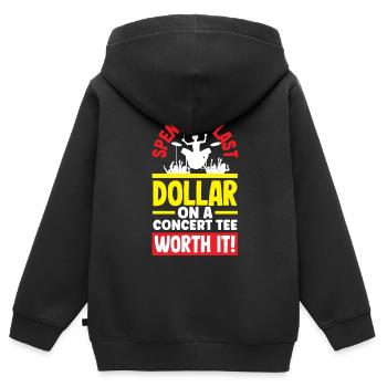 J’ai dépensé mon dernier dollar pour un t-shirt de concert qui en valait la peine! - Sweat Premium à capuche zippé enfant bio - noir - Dos - AI Model Kid Male (0cm)