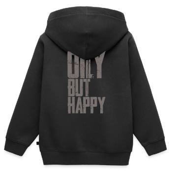 Oily But Happy 3 - Kinder Premium Organic Zip Hoodie - Schwarz - Hinten - AI Model Kid Male (0cm)