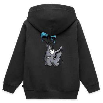 Baby elephant with a parachute - Kids Premium Organic Zip-up Hoodie - black - Back - AI Model Kid Male (0cm)