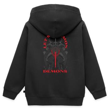 Occulte - Sweat Premium à capuche zippé enfant bio - noir - Dos - AI Model Kid Male (0cm)