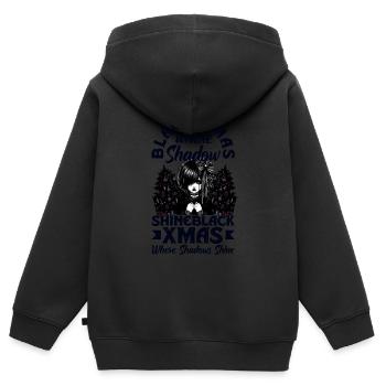 Black Xmas Where Shadows Shine Emocore Aesthetic - Kids Premium Organic Zip-up Hoodie - black - Back - AI Model Kid Male (0cm)