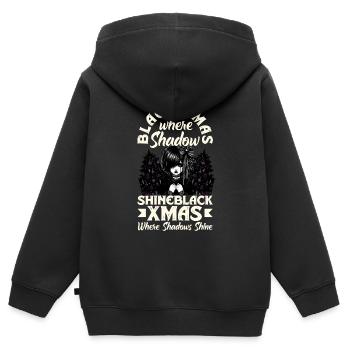 Black Xmas Where Shadows Shine Emocore Aesthetic - Kids Premium Organic Zip-up Hoodie - black - Back - AI Model Kid Male (0cm)