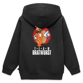 Bratwurst als Geschenk - Kinder Premium Organic Zip Hoodie - Schwarz - Hinten - AI Model Kid Male (0cm)
