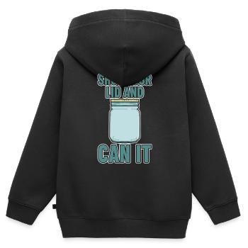 Fermez votre couvercle et peut-il 2 - Sweat Premium à capuche zippé enfant bio - noir - Dos - AI Model Kid Male (0cm)