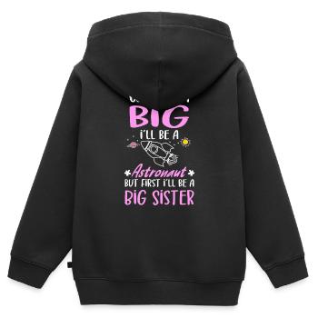 I´ll Be A Big Sister Astronaut Girls - Kinder Premium Organic Zip Hoodie - Schwarz - Hinten - AI Model Kid Male (0cm)
