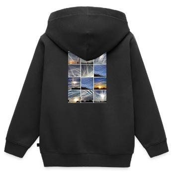 Les nuages de Chemtrail - Sweat Premium à capuche zippé enfant bio - noir - Dos - AI Model Kid Male (0cm)