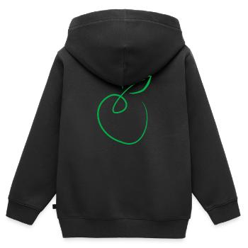 Apfel - Kinder Premium Organic Zip Hoodie - Schwarz - Hinten - AI Model Kid Male (0cm)