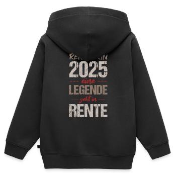 Pension 2025 Cadeau Pension 2025 Retraite Grand-mère - Sweat Premium à capuche zippé enfant bio - noir - Dos - AI Model Kid Male (0cm)