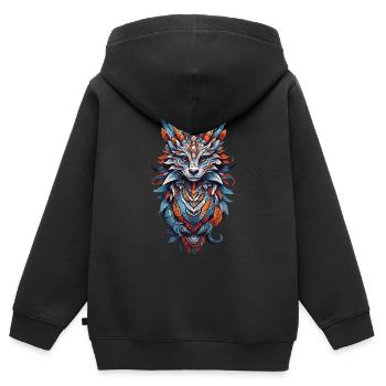 Spirituelles Drachen Krafttier Indianischer Spirit - Kinder Premium Organic Zip Hoodie - Schwarz - Hinten - AI Model Kid Male (0cm)