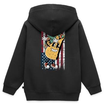 Taco - Sweat Premium à capuche zippé enfant bio - noir - Dos - AI Model Kid Male (0cm)