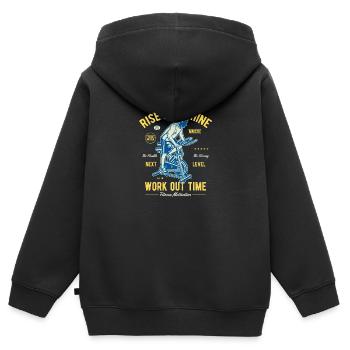 Work out time - Kids Premium Organic Zip-up Hoodie - black - Back - AI Model Kid Male (0cm)